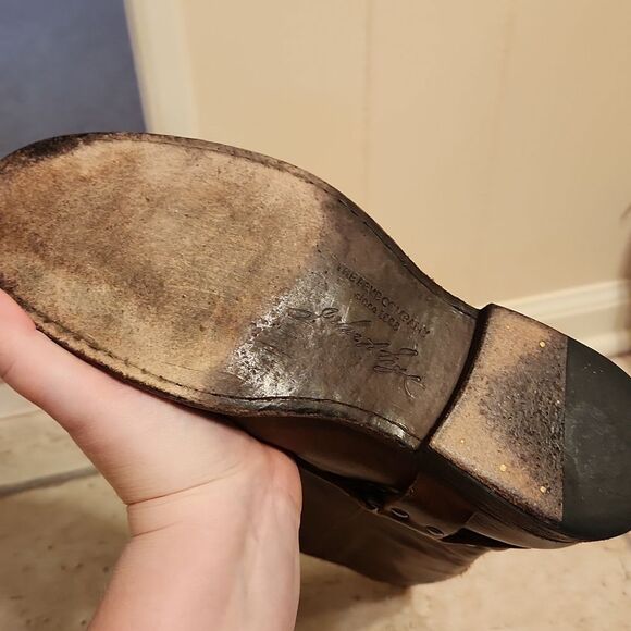 Frye Women's Phillip Harness Dark Brown Tall Brown Riding Boots Size 8.5 - Picture 13 of 14